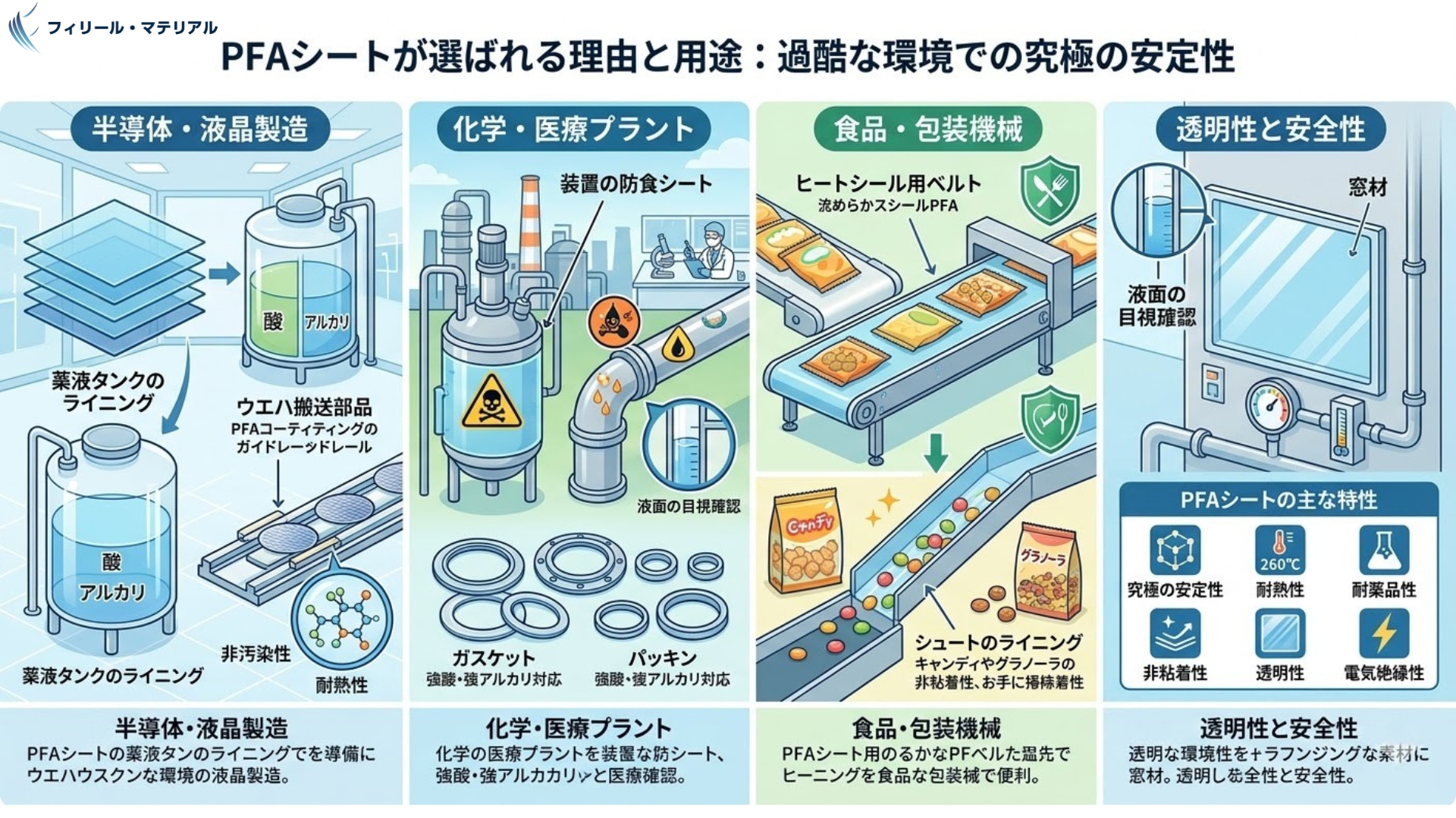 PFAシートの用途イメージ